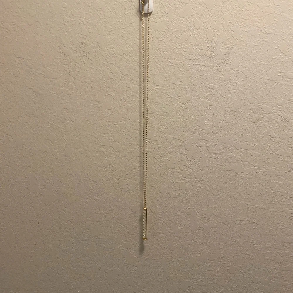 Gold and crystal bar necklace